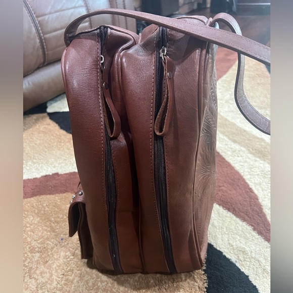 American West Leather Boot Case-Hand tooled - Picture 3 of 6